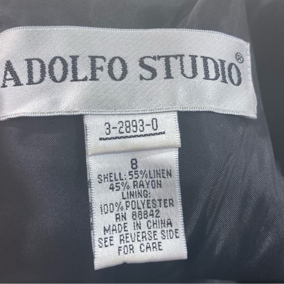 Adolfo Studio Dress Woman’s 8 Linen Mini Pencil Dress Short Sleeve Crew Neck - Picture 6 of 10